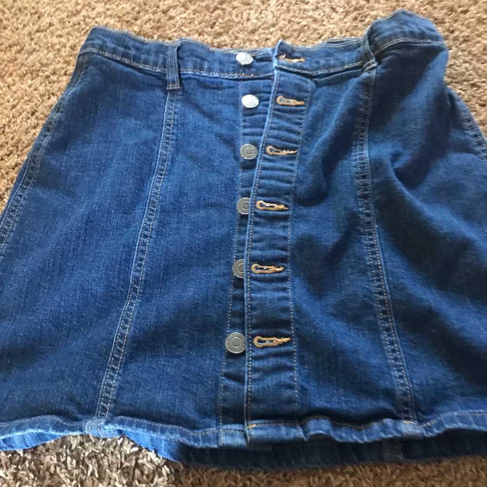 Denim button up skirt